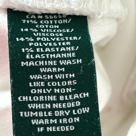 Ralph Lauren White Cropped Jeans Straight 10 - Picture 11 of 14